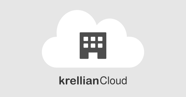 The Krellian Cloud logo with an illustration of a building inside a cloud