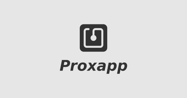 The Proxapp logo on a grey background