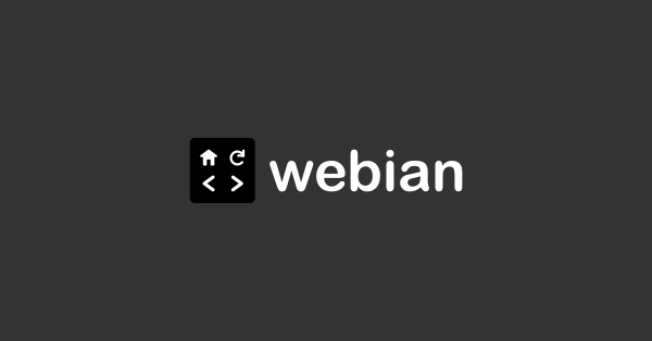 The Webian logo on a dark grey background